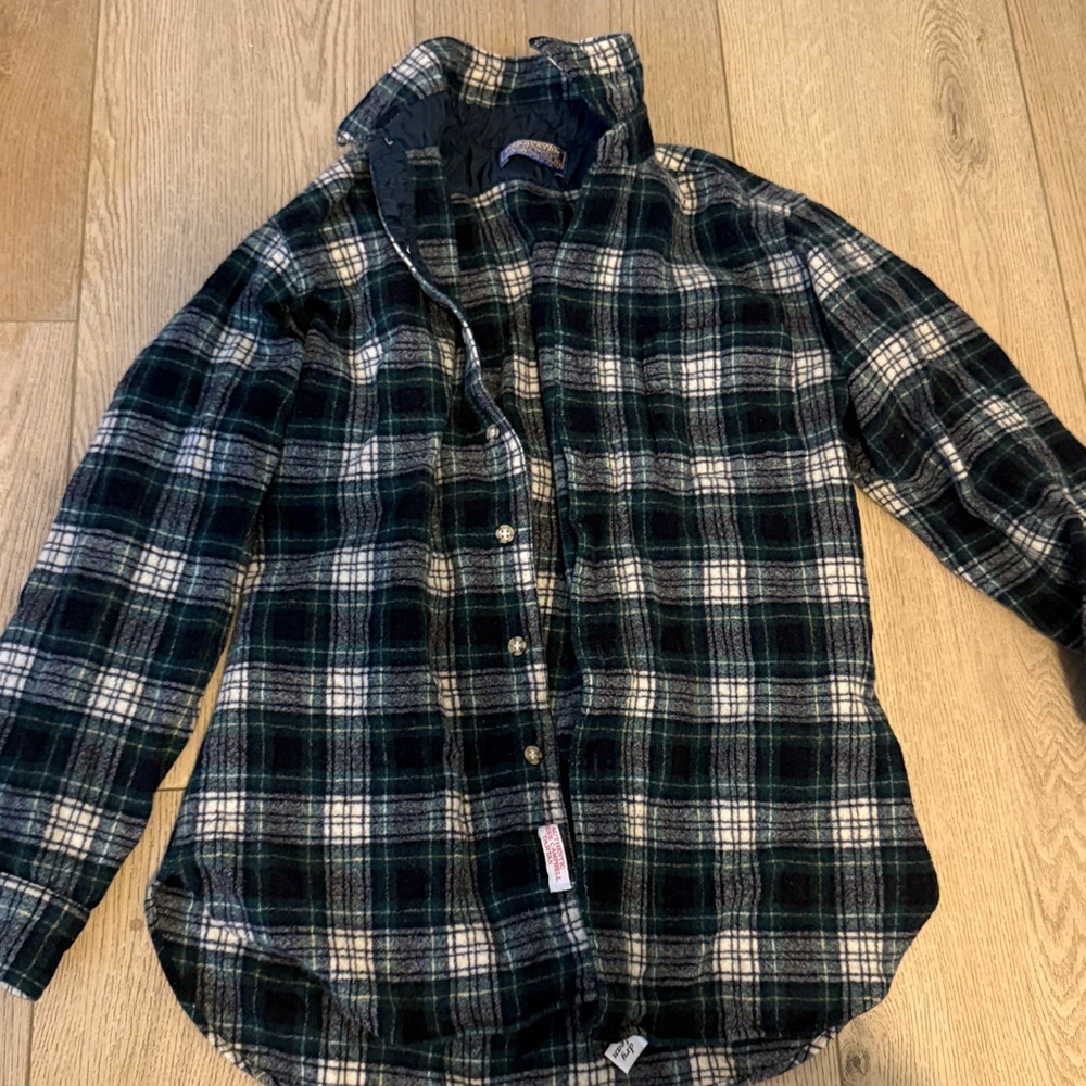 Pendleton Green and White Plaid flannel